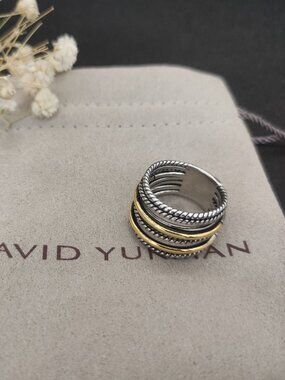 David Yurman 925 Silver Rings with Original Pouch
